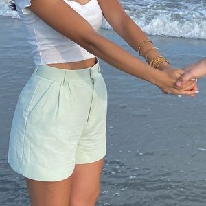 Zara mint green shorts